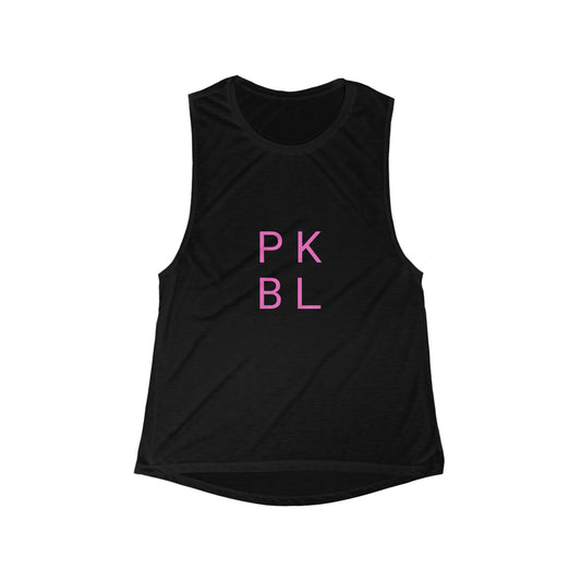 Glitter Flake XOXO Pickleball Tank Top Women's Pink Performance Fabric