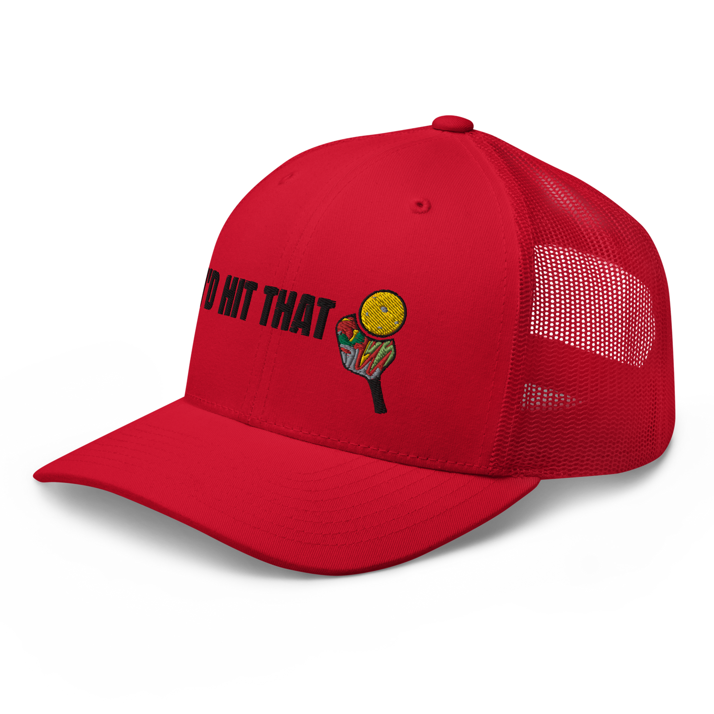 CAPTAIN FIN Pizza Mens Trucker Hat Red