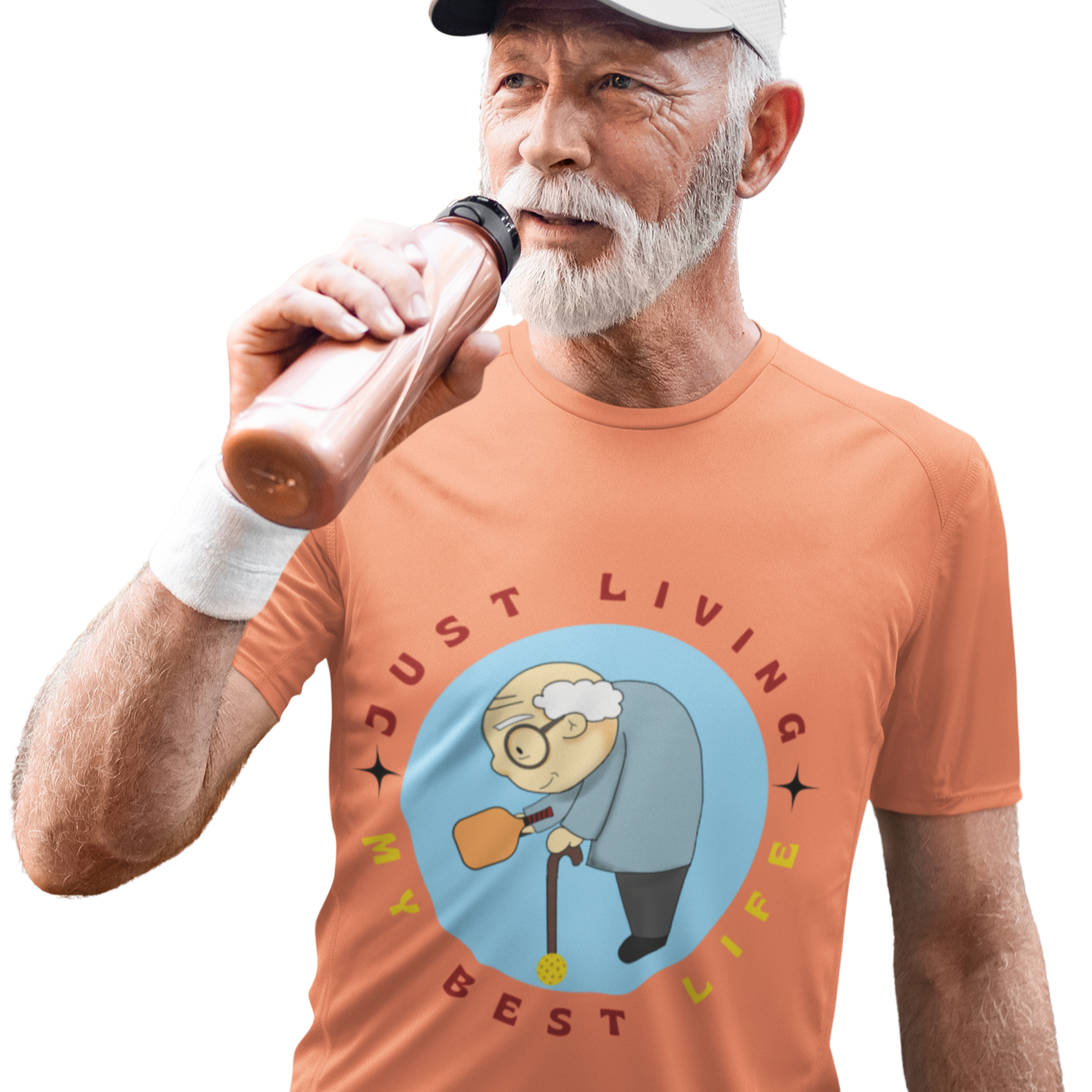 'Just Living My Best Life' Senior Pickleball T-Shirt