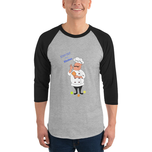 'Stay Out of The Kitchen" Pickleball 3/4 Sleeve Raglan Shirt